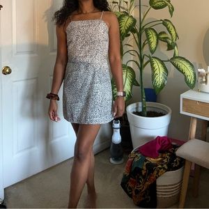 White Dalmatian print tie back mini dress from missguided. US size 4.